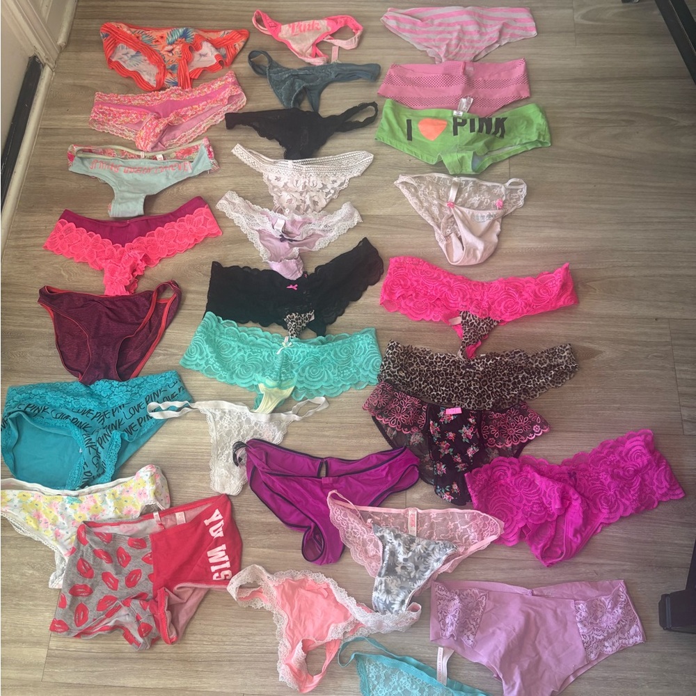 Bundle 29 pieces women’s VS PINK lace cute Y2K panties small